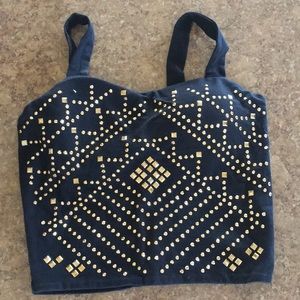 Gold studded crop top